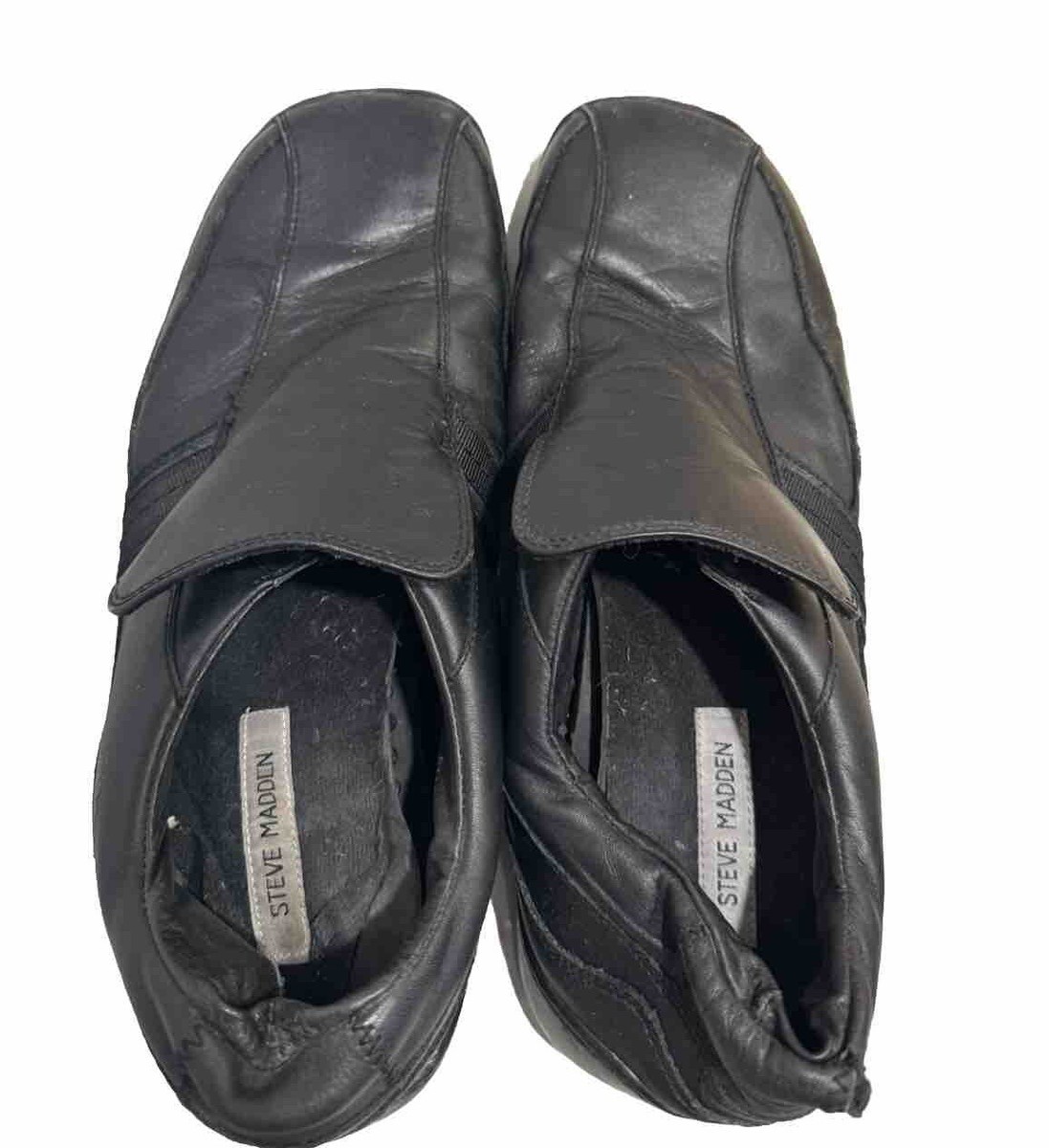 Steve Madden Casual Shoes Men\'s Size 11 Black Leather Slip On Square Toe Loafers Amazon.com | Madden mens Trace loafers shoes, Black, 7 US  main image 3