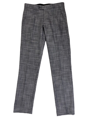 Mehmet Emin Teke Wool Gray Slacks Slim Flex Flat Front Mens 30X30 Pants
