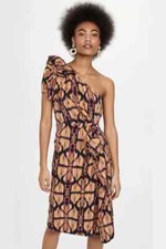 Ulla Johnson Womens Idra Ikat Printed One Shoulder Cotton Vintage Mini Dress S 4