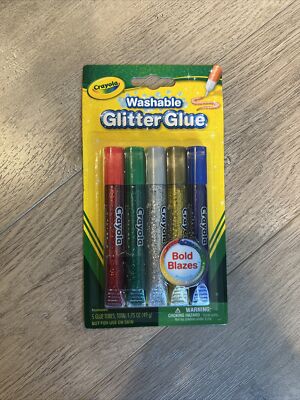 Crayola Washable Glitter Glue Pens .35 Ounce 5/Pkg-Bold 071662035228