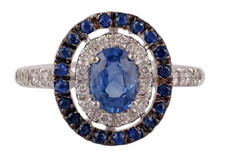 1.50CT Blue Sapphire Cubic Zirconia Wonderful Elegant Women's Ring