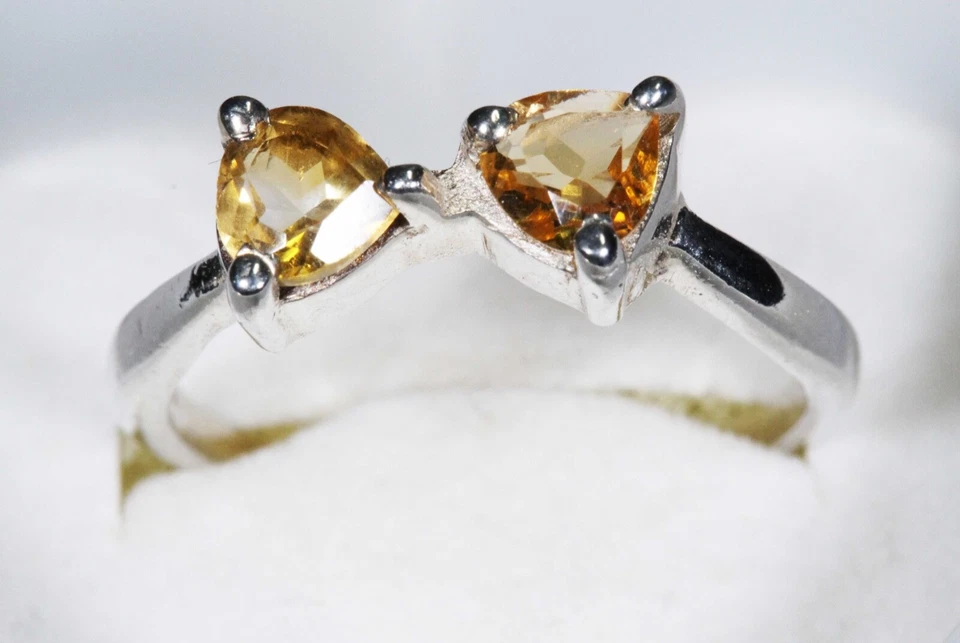 --- Bague en Argent 925/1000ème et Citrine - Réf.1001342-33-54  --B7 - Photo 1/1