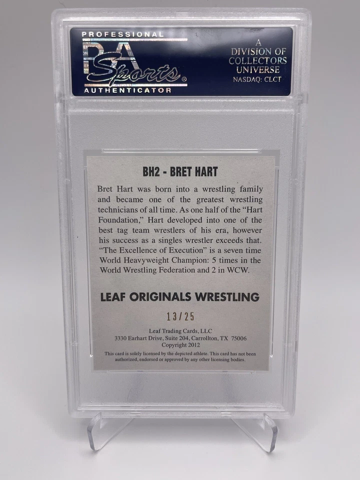 2012 Leaf Originals Bret Hart Alternative Art Signed Card /25 PSA 9 🔥 - Image 2 of 2