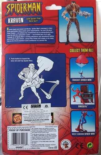 SPIDERMAN: KRAVEN with Spider-Trap Bolo Gun, Toy Biz, 2003 (086892720080) - Picture 2 of 3