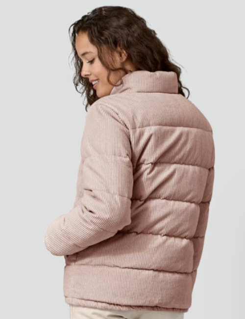 PATAGONIA Cord Fjord Coat Velvet Quilted Down Women's Sz L - Cozy