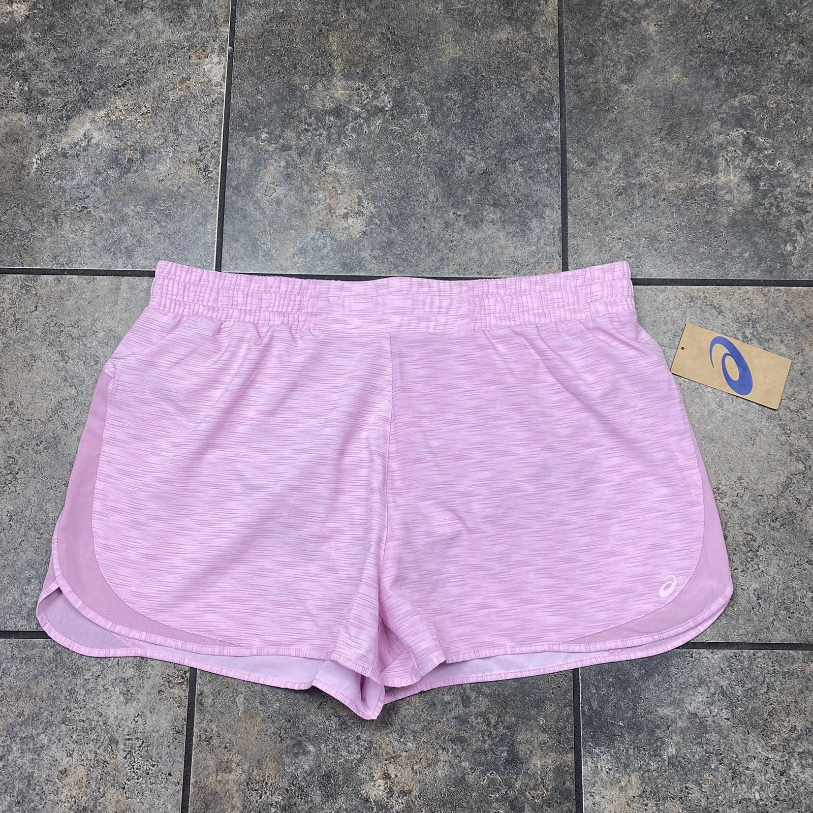 NUOVO! Pantaloncini sportivi donna ASICS flat front taglia XL con etichette