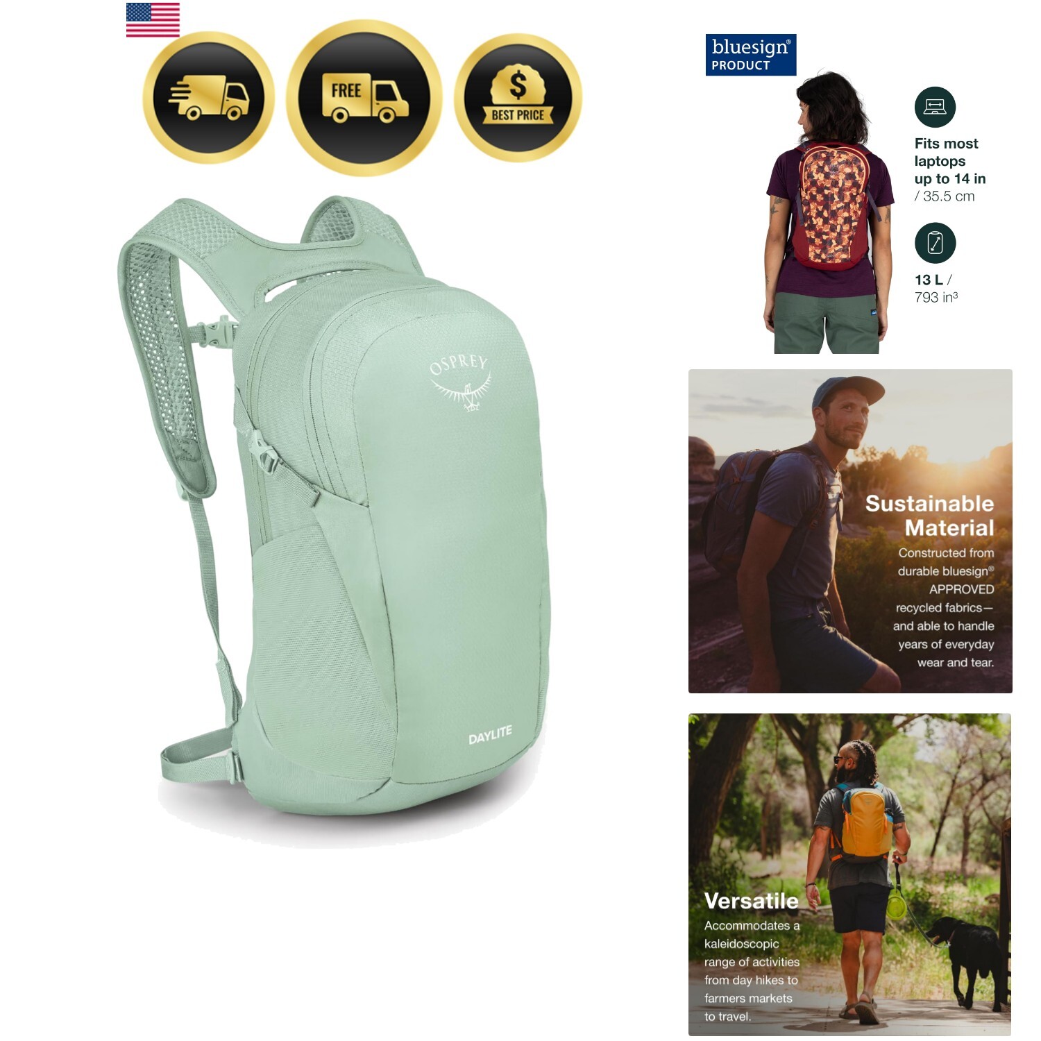 Water Resistant Commuter Backpack for School Laptop Travel Hiking Daypack-image