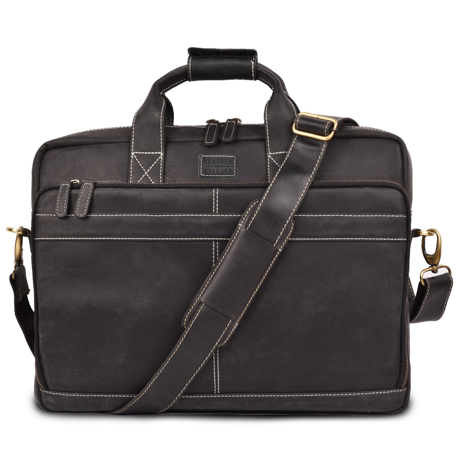 Leather Laptop Messenger Shoulder Bag for Men for Travel & O