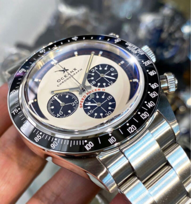 OceanX SRS212 Speed Racer II Men's Watch 41.5mm Cream Dial Panda