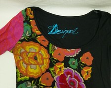 Top T-shirt Desigual Coton Multicolore Manches 3/4 Taille M - Occasion Très Bon état