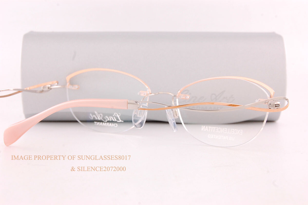 New CHARMANT Eyeglass Frames Titanium Line Art XL 2160 RG Roe Gold For