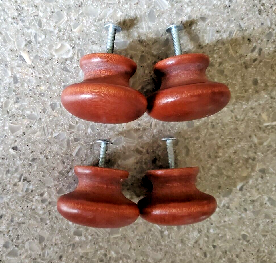 Vintage Hardware - Group of 4 / Wooden Drawer Pull / Knob w/Screw  - 2 3/4