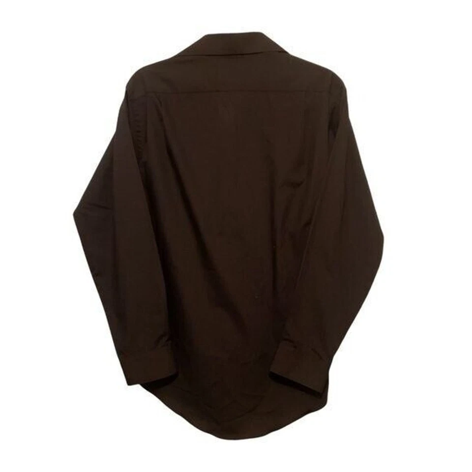 Camisa de vestir TownCraft para hombre talla 14,5 negra lisa manga larga Foto 4 de 4