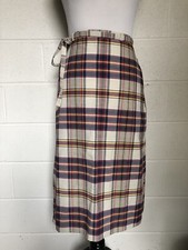 Vintage Plaid JC Penney Wrap Skirt XSmall 70s Midi