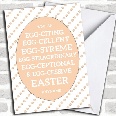 Personalisierte lustige Osterkarte Ei Worte orange