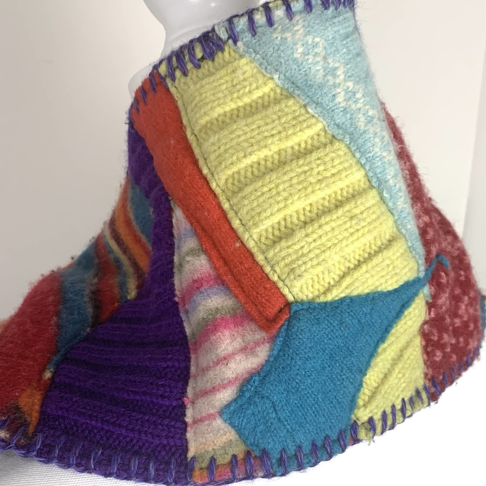 Wool Blend Patchwork Knit Colorful Scarf FITCH Sp… - image 8