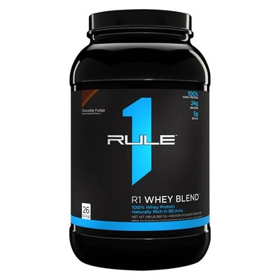 RULE 1 Whey Blend 26 serv Chocolate Fudge 100% Whey Protein Blend 1.98lb