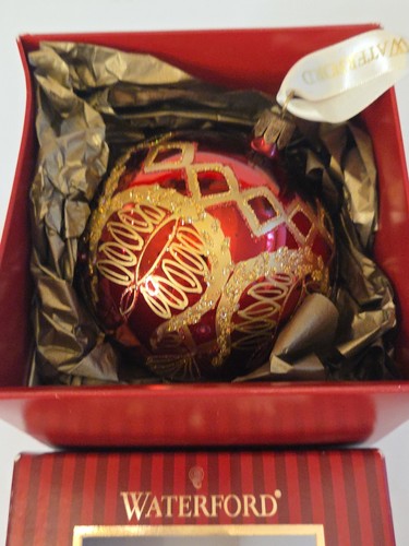 Waterford Christmas Ornament Burgundy Peacock Ball Holiday Heirlooms ...