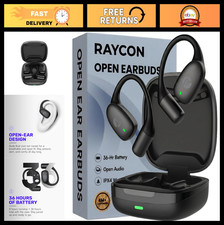 Open Ear Wireless Bluetooth Earbuds - Sweat Water-Resistant, 36H Battery Life,