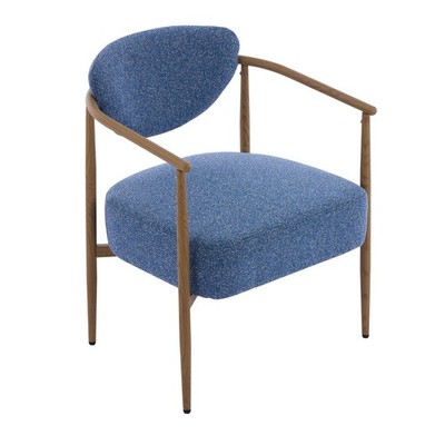 Modern Dining Room Chair Living Room Armchair Lounge Seating Soft Cushion Blue