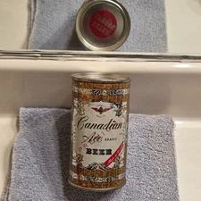 1950s 2-sided CANADIAN ACE PREMIUM, flat top beer can, Chicago Illinois