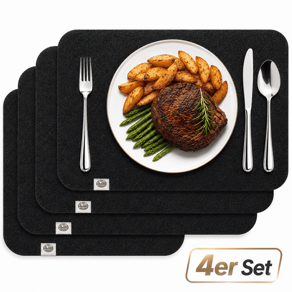 Platzset 4Er Set Tischset Platzmatte Platzdecke Tischmatte Anthrazit Waschbar-image