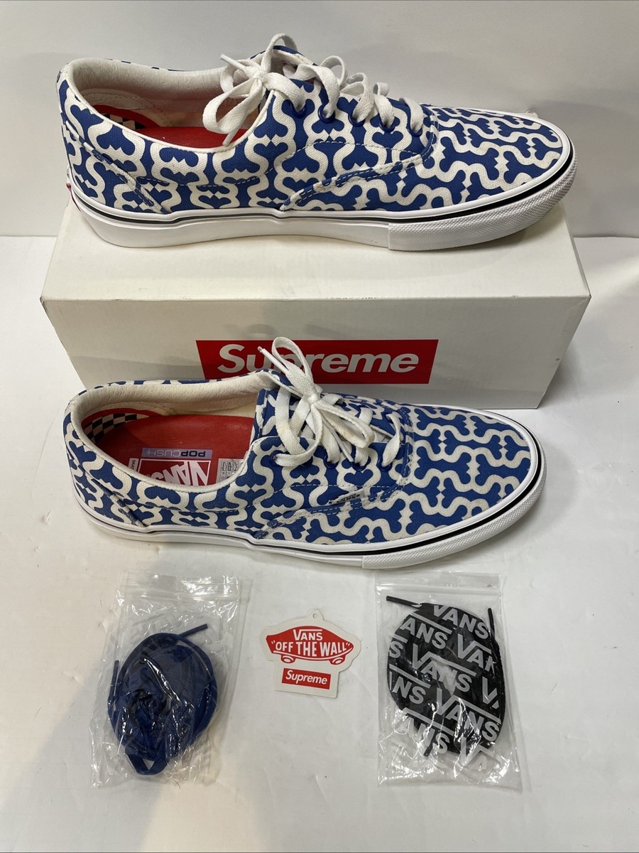 VANS x Supreme Skate Era, Monogram S, Royal Blue, Size 12