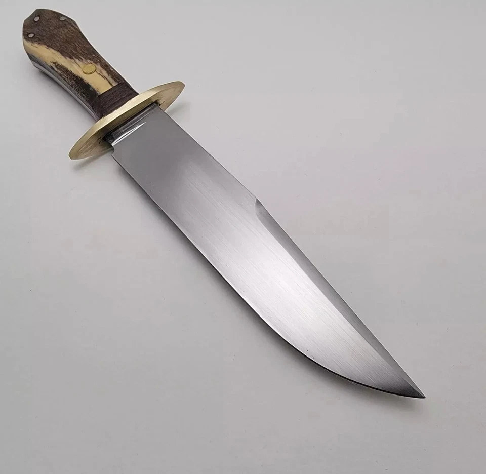 手工咖啡提手蝴蝶结狩猎刀带尖柄皮革刀 — 第 3/4 张图片