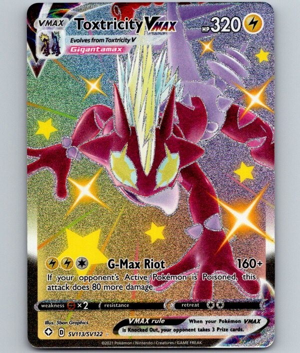 Toxtricity VMAX Shiny Holo Rare Shining Fates: Shiny Vault SV113/SV122 NM