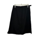 Agnes B Womens Wool A-Line Skirt Black Size 40 Side Zip Vintage