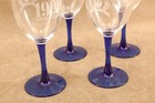 1999 Sturm Ruger 50 Years Set of 4 Collectors Wine Glasses with Cobalt Blue Stem — photo 4