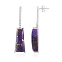 Ohrringe Aus Violettem Mohave-Kupfer, TüRkis Und Silber