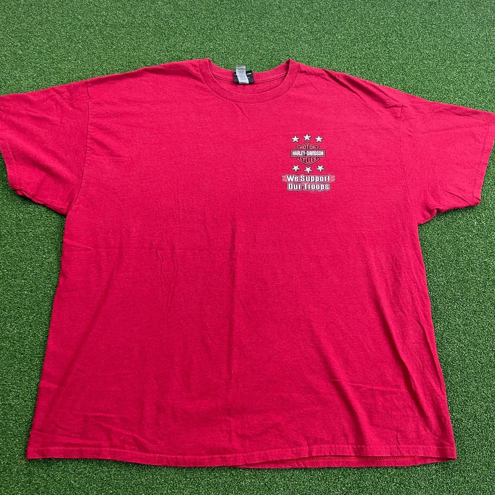 Vintage Y2K 2000s Harley Davidson Camp Lejeune North Carolina Red T-Shirt Sz 3XL