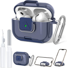 Secure Lock Case for Airpods Pro 2 with Phone Stand, Soft Clear TPU Shockproof