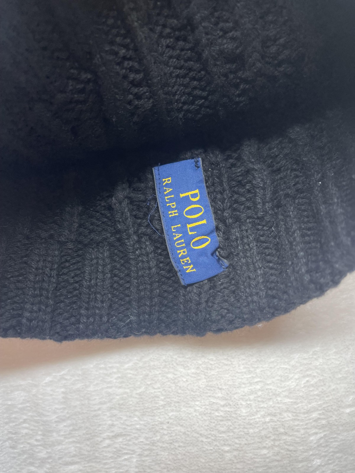Polo Ralph Lauren Cappello Berretto Maglia Cavo Rosso Pony Ricamato Lana Uomo Invernale