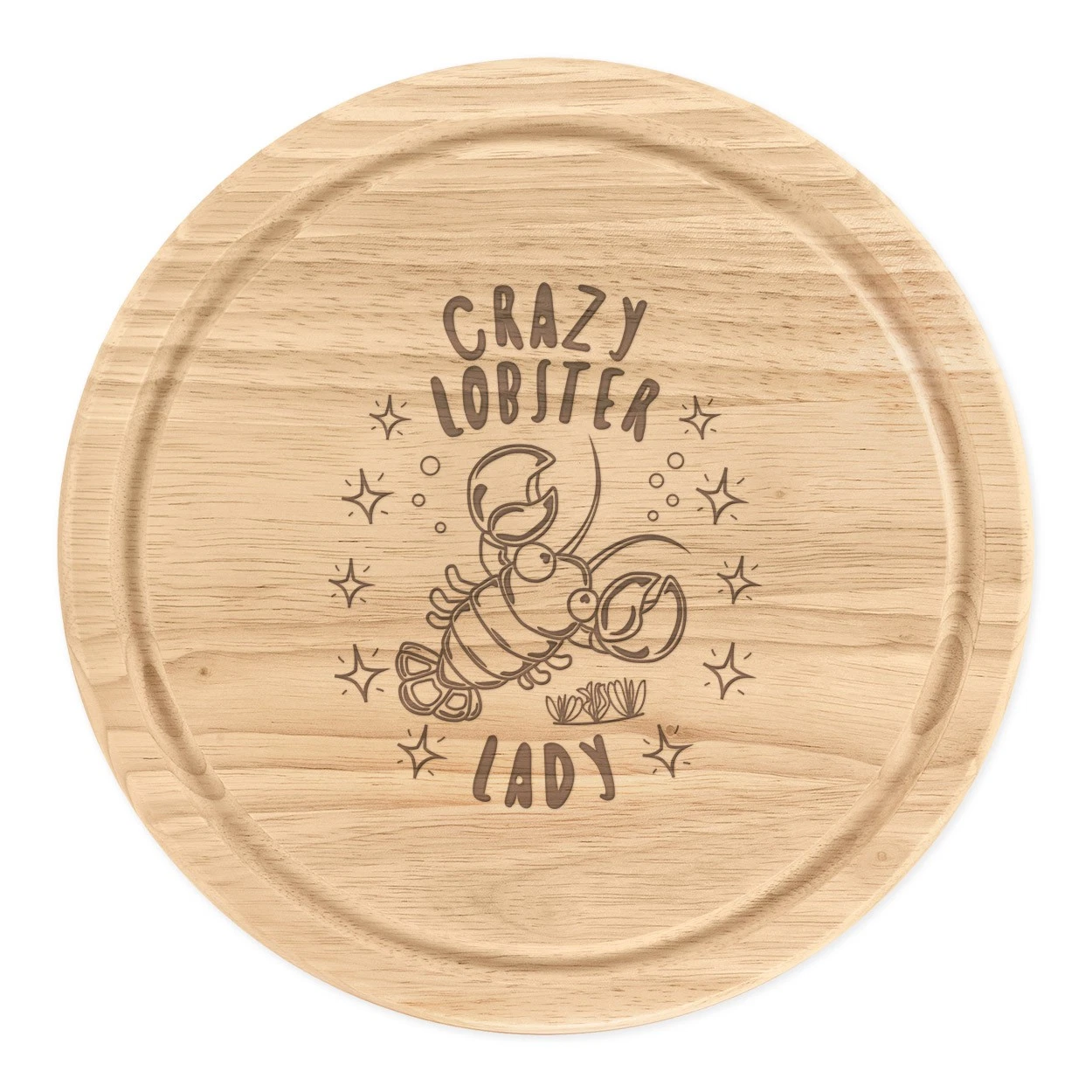 Crazy Lobster Lady Stars Round Chopping Cheese Board Funny Animal
