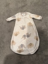 CARTERS White Elephant Fleece Sleeping Bag Sleeper Pajamas Sack 3-6 months