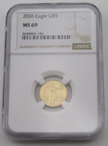 2026 $5 Gold Eagle NGC MS69 1/10 oz Gold - 8688806-186