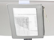 Registration  Insurance Card Document Holder for Visor, Carrying Color: Gray
