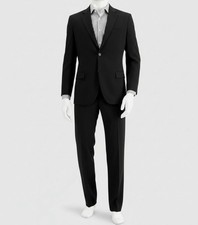  395 Nautica Men's Black Modern-Fit Stretch 2-Piece Suit Jacket Pants 38R
