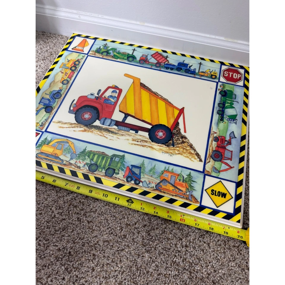 Zona de construcción vintage camiones aula decoración pared whismica M. Bishop 16x20" Foto 2 de 4