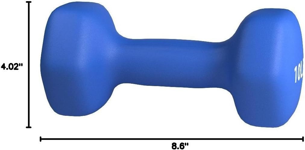 Amazon Basics Neoprene Dumbbell Hand Weights for Exercise 10 pound, Navy Blue 
