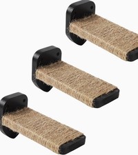 3 Pcs Cat Wall Steps, Shelves and Perches for Wall, Mounted Wood  Hemp Rope Cat