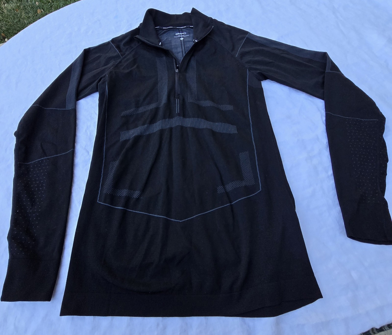 Top capa base Craft Active Intensity con cremallera para hombre - talla mediana negro