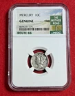 1944-S Mercury Dime 10C 90% Silver NGC Genuine Route 66 The Mother Road