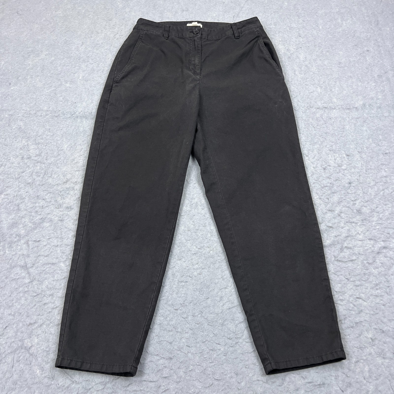 Eileen Fisher Pants Women's 4 Black Organic Cotton Hemp Stretch Lantern Twill