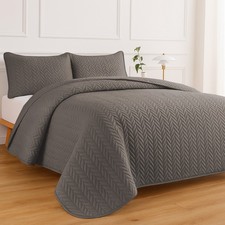 Twin Size Bedspread Set Premium Hotel-Quality Quilted Coverlet, Soft 3-Piece Set