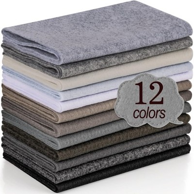 12 Rolls 8"x35" Soft Felt Fabric Sheets Black White Gray Series Colors | eBay