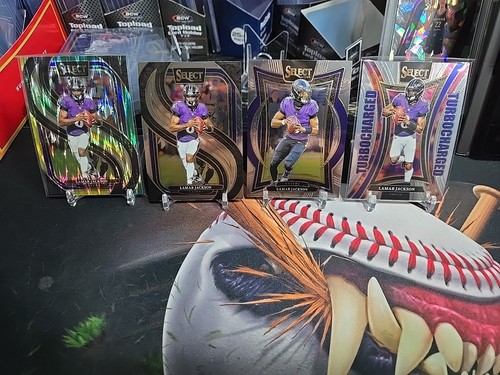 2024 Select Lamar Jackson Shock Prizm Turbocharged Premier Level Ravens