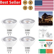 12V 5W MR16 LED Spotlight Bulbs 4 Pack GU5.3 Bi-Pin 3000K Landscape Lighting